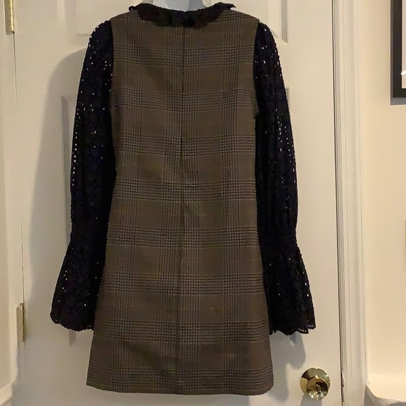 SEA Women’s Plaid/Navy Whimsigoth Y2K Preppy Academia School Girl Mini Dress - Picture 5 of 8